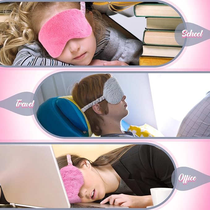 Cuffbow 6 Pack Plush Sleep Mask Set, Cute Plush Eye Masks - Image 5