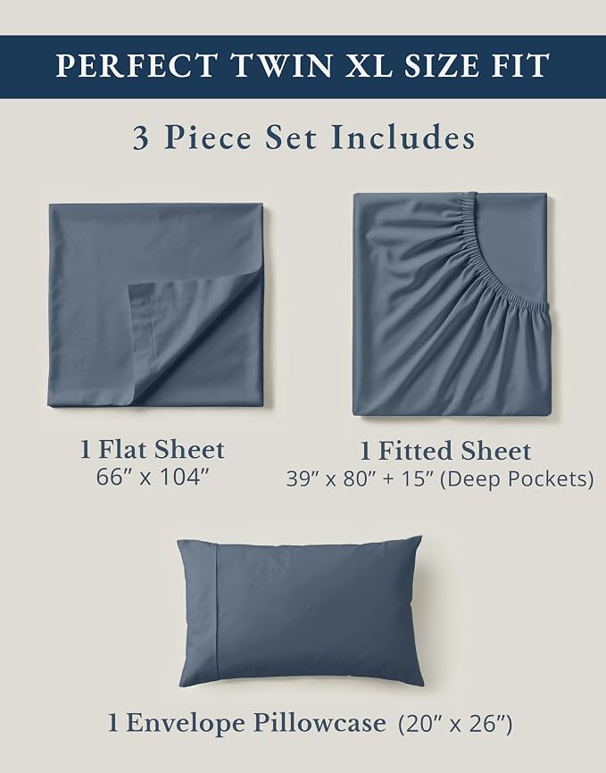 LANE LINEN 100% Organic Cotton Eco Friendly Fully Elasticized Twin XL Sheet Set - Image 4