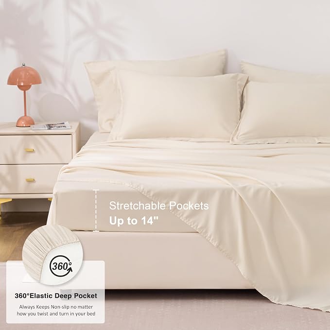 Love's cabin Queen Comforter Set Beige, 7 Pieces Queen Bed in a Bag, All Season - Image 6