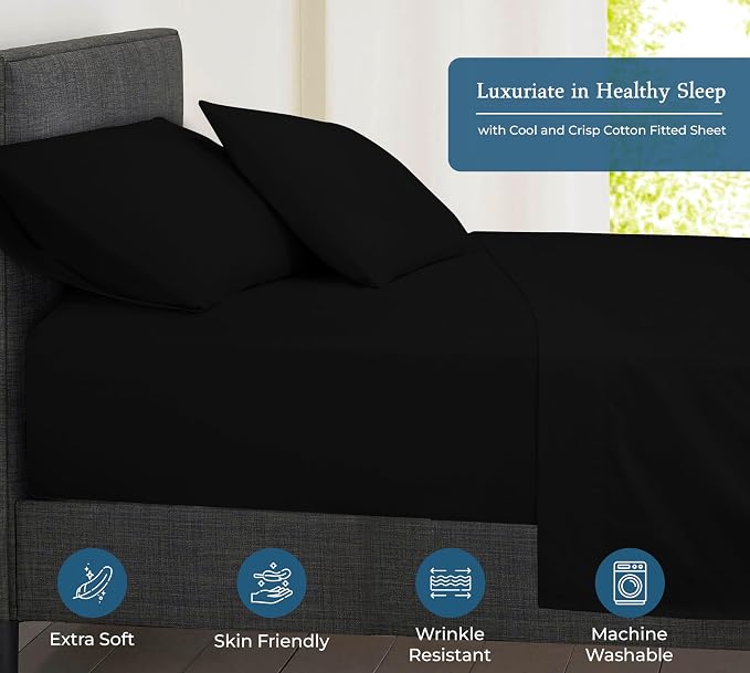Royale Linens 400 Thread Count 100% American Grown Cotton Fitted Sheet Full Size - Image 3
