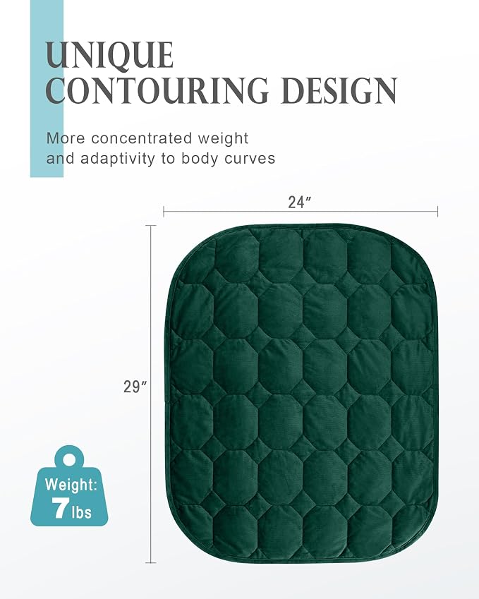 Cottonblue Weighted Lap Blanket 7lbs, Cozy Luxury Crystal Velvet Weighted - Image 3