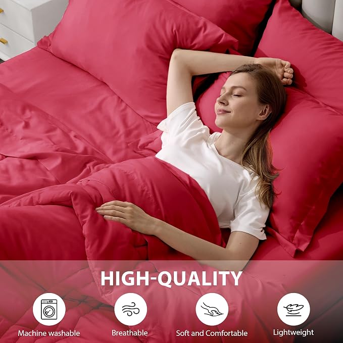 King Comforter Set Red - Image 5