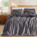 LBRO2M 100% France Linen Duvet Cover Set Queen Size 3 Pcs Natural Flax by LBRO2MBedding