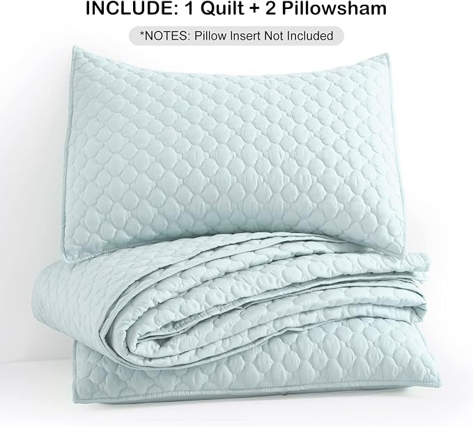 HORIMOTE HOME Quilt King Size Aqua Blue, Lightweight Quilt - Image 7