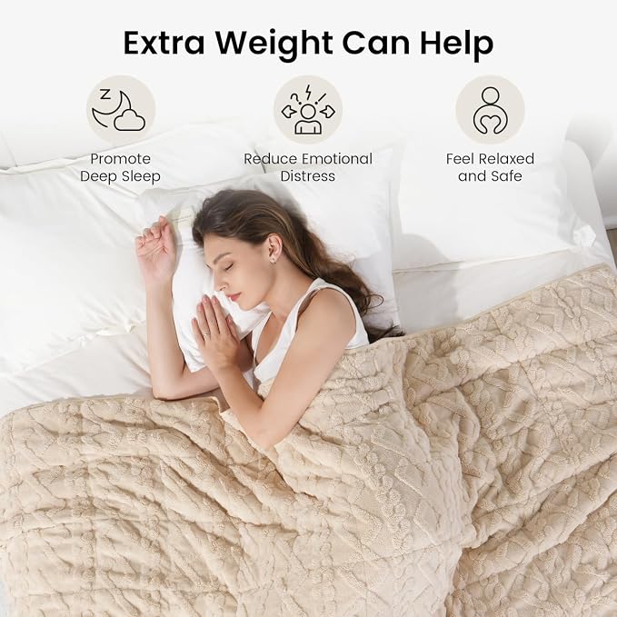 20lbs Weighted Blanket for Adults, Dual Sided Cozy Soft Fleece Bed Blanket for - Image 2