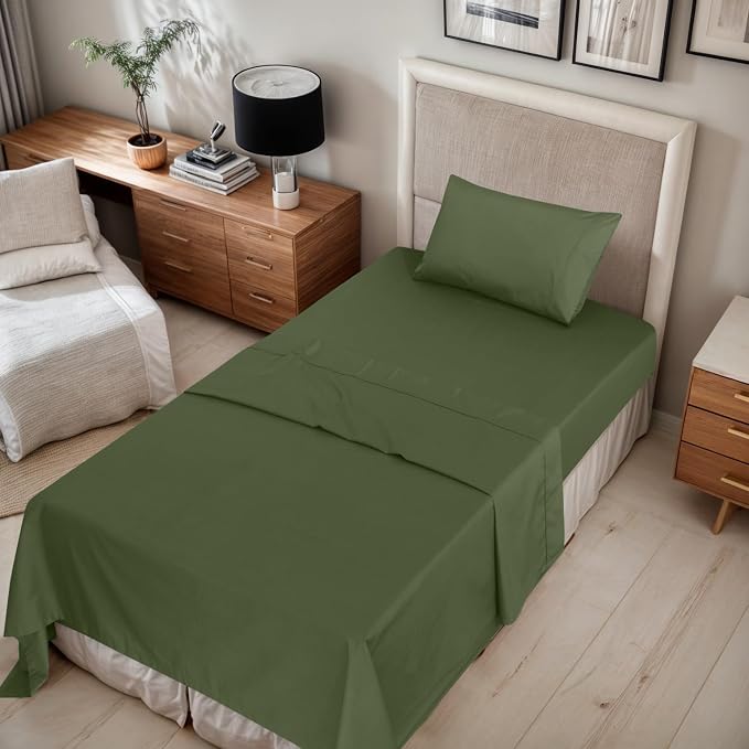 RUVANTI 100% Cotton Sheets – Twin XL Size Percale Bedding, Cooling & Breathable - Image 2