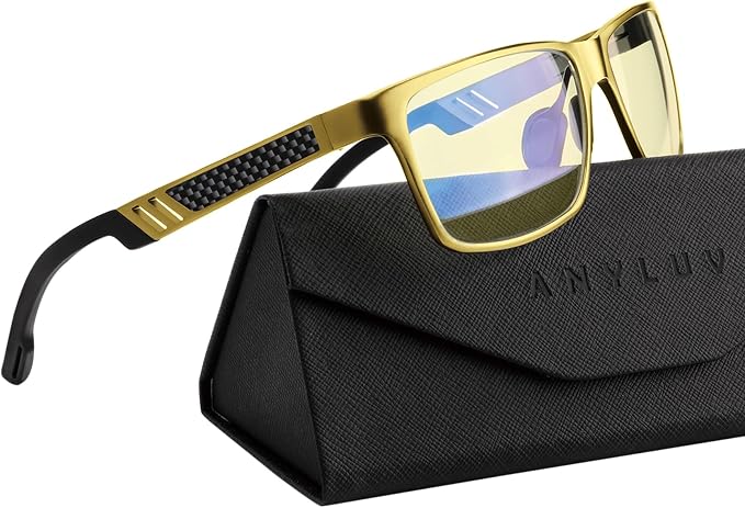 ANYLUV Blue Light Blocking Glasses Men Computer Gaming Glasses Lightweight by ANYLUV