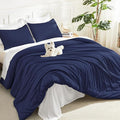 Litanika Twin XL Comforter Set Indigo, 2 Pieces Extra Long Dorm Bedding Sets by Litanika
