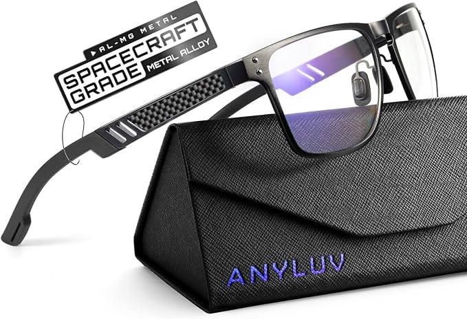 ANYLUV Blue Light Blocking Glasses Men Computer Gaming Glasses Lightweight by ANYLUV
