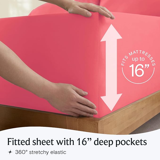 LuxClub 4 PC Sheet Set Bed Sheets Deep Pockets 16" Eco Friendly Wrinkle Free - Image 6