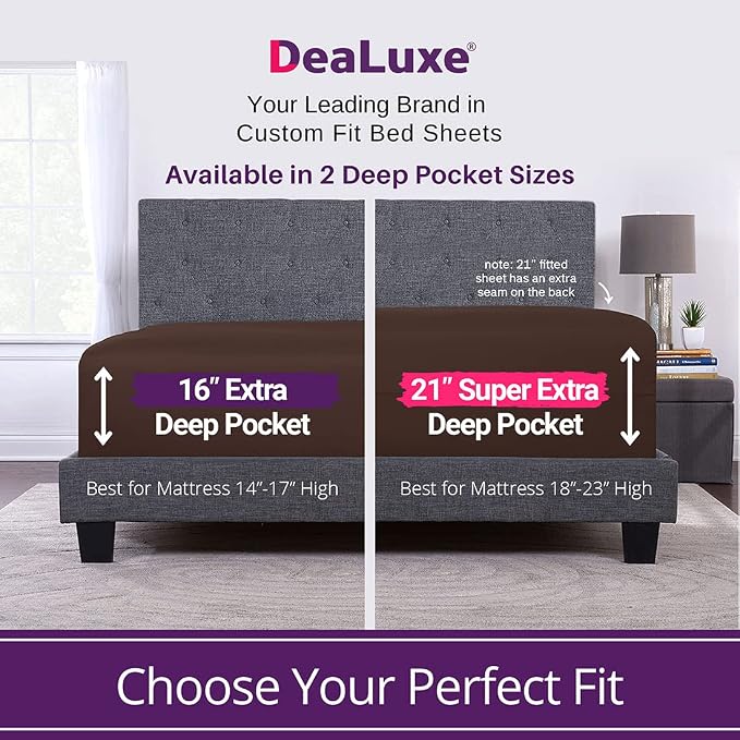 King Fitted Sheet King Size Fitted Sheet Only Deep Pocket – Real 16” Fitted Bed - Image 2