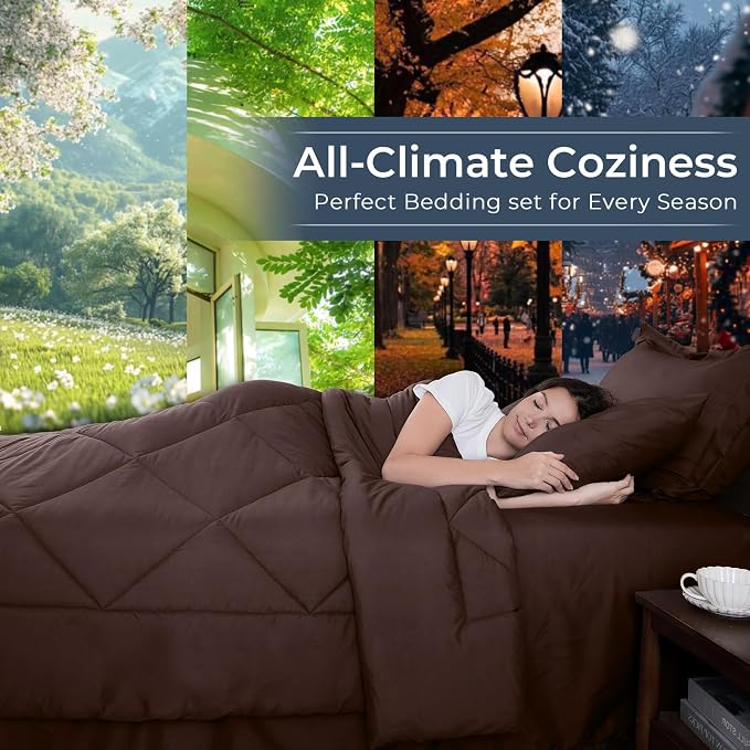 HEVUMYI Brown Full Comforter Set - Image 3
