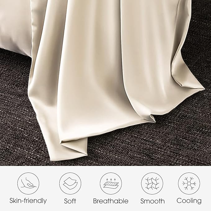 100% Silk Pillow Cases 2 Pack Standard Size Mulberry Silk Pillowcase - Image 3