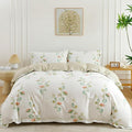 OAITE Duvet Cover Set Queen Size Floral Pattern Ultra Soft 100% Cotton Duvet by OAITE