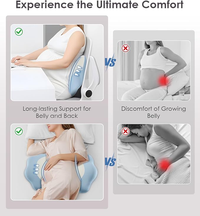 Memory Foam Maternity Pillow for Sleeping, Pregnancy Pillows Support for Back - Image 3