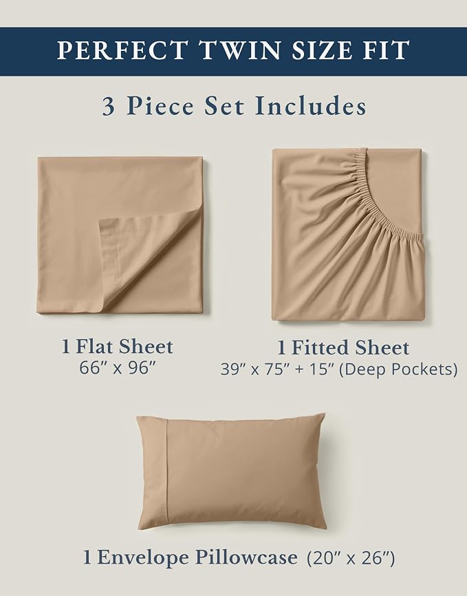 LANE LINEN 100% Organic Cotton Sheets Set Pure Long- Staple Percale Weave - Image 4