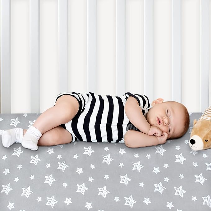 Pack and Play Sheets, 2 Pack Mini Crib Sheets, Stretchy Playard Fitted Sheet - Image 7