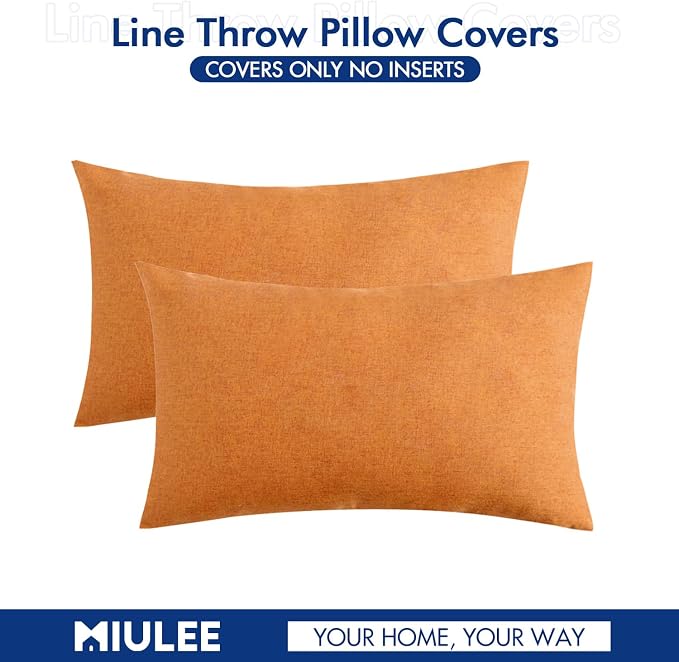 MIULEE Pack of 2 Decorative Outdoor Solid Waterproof Throw Pillow Covers Faux - Image 6