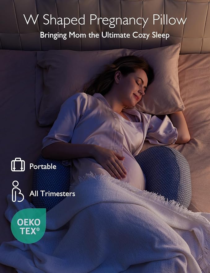 Momcozy Portable Pregnancy Pillow – W Shaped Maternity Support - Image 2