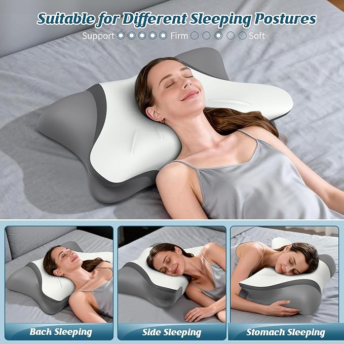 Cervical Neck Pillow for Pain Relief, Bed Pillows for Sleeping, Ergonomic - Image 7