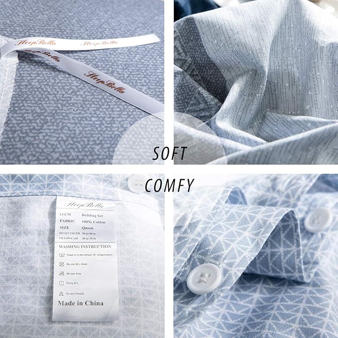 SLEEPBELLA Duvet Cover Queen Set 600 Thread Count Cotton Bedding Set - Image 7
