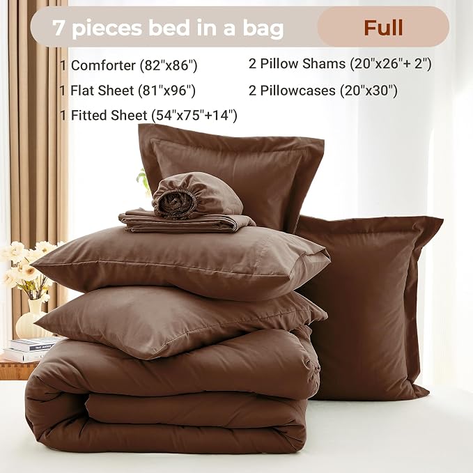 MUXHOMO 7 Pieces Full Comforter Set, Soft Bed in a Bag Full Size, All Season - Image 5