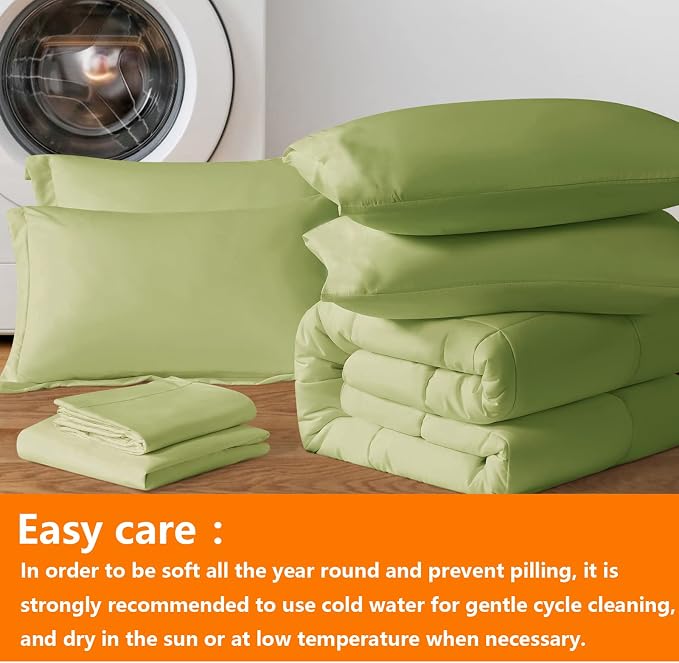 TAIMIT Sage Green Queen Size Comforter Set - Image 6