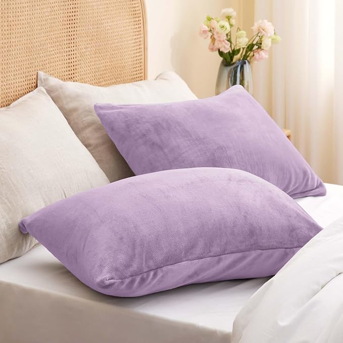 BEDELITE Flannel Pillowcases Standard Set of 2, Super Soft Fleece Pillow Case - Image 2