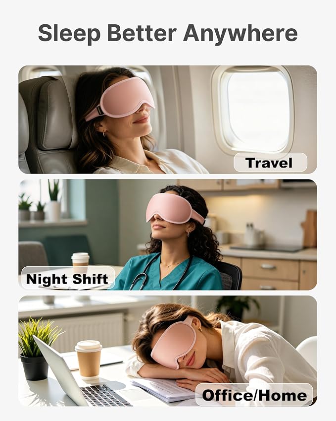 Weighted Eye Masks for Sleep Women: 3D Contoured Blackout Sleep Mask - Image 6