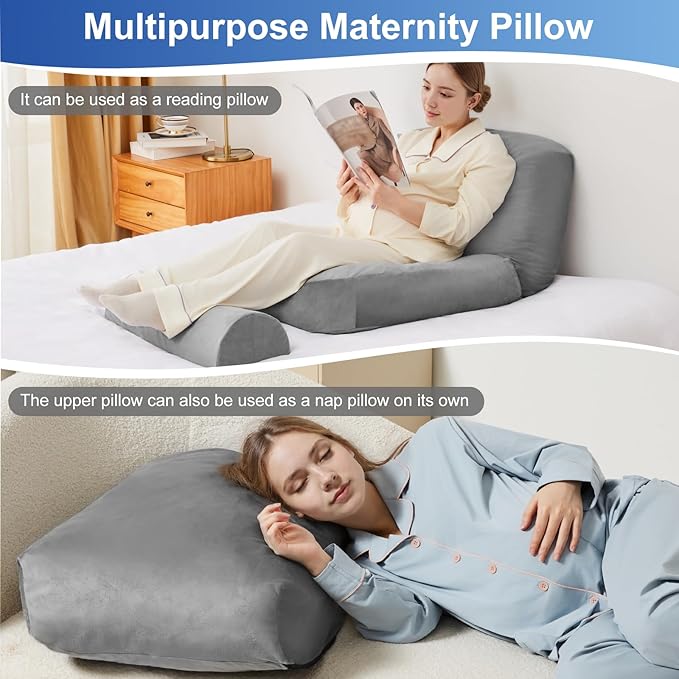 Pregnancy Pillows for Sleeping, 44.5 Inch Pregnancy Massage Pillow Full Body - Image 5