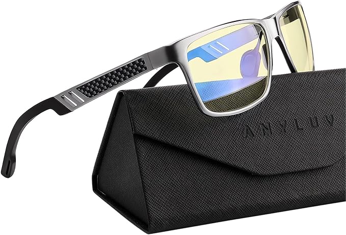 ANYLUV Blue Light Blocking Glasses Men Computer Gaming Glasses Lightweight by ANYLUV