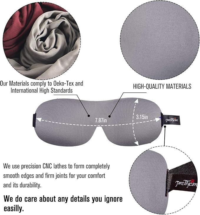 PrettyCare 3D Sleep Mask 2 Pack, Eye Mask - Image 6