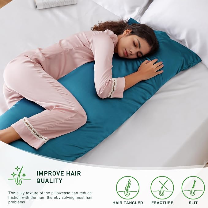 Love's cabin Satin Body Pillowcase 20x54, Cooling Pillow Cover - Image 3