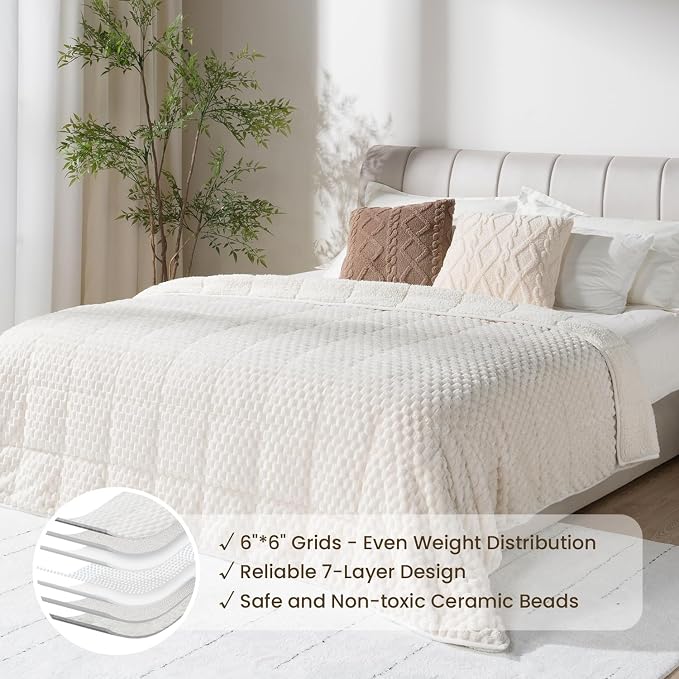 Drewin Weighted Blanket for Adults Queen Size 15lbs, Soft Cozy Turtleback - Image 4