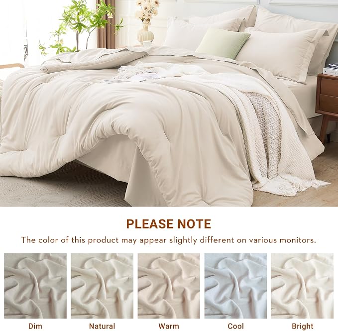 MUXHOMO 7 Pieces Full Comforter Set, Soft Bed in a Bag Full Size, All Season - Image 7
