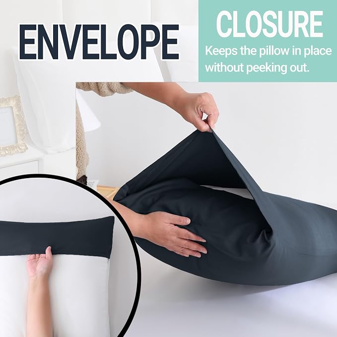 ZPECC Black Pillow Cases Queen Size Set of 4, 20x30 Envelope Closure Pillowcases - Image 5