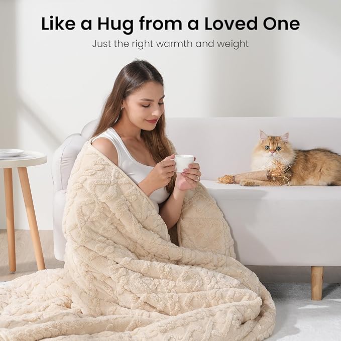 20lbs Weighted Blanket for Adults, Dual Sided Cozy Soft Fleece Bed Blanket for - Image 4