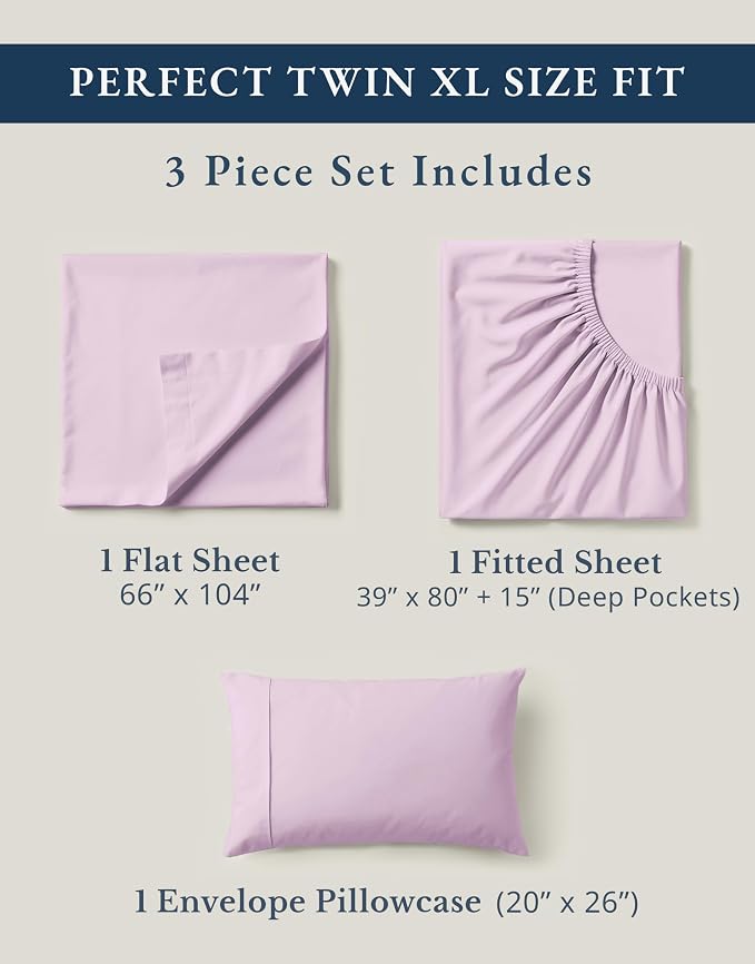 LANE LINEN 100% Organic Cotton Sustainably Produced Extra Large Twin Sheets - Image 4