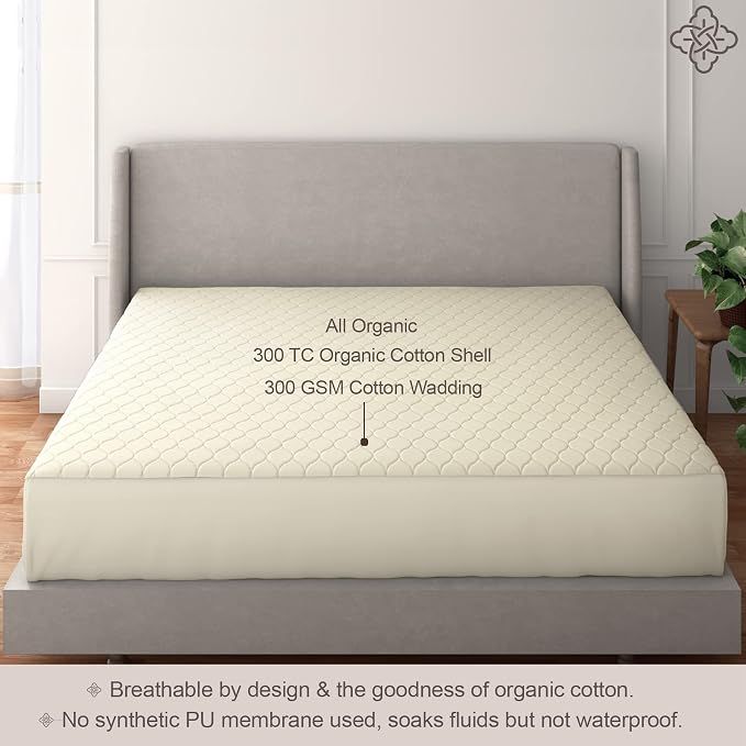 Bioweaves 100% Organic Cotton Mattress Pad Cover, GOTS Certified Cooling - Image 5