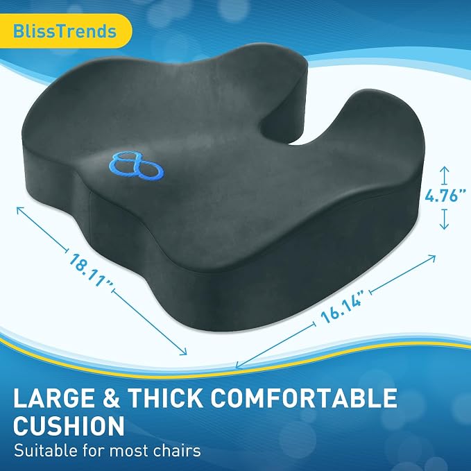 BlissTrends Seat Cushion, Thick Memory Foam Cushions - Image 2