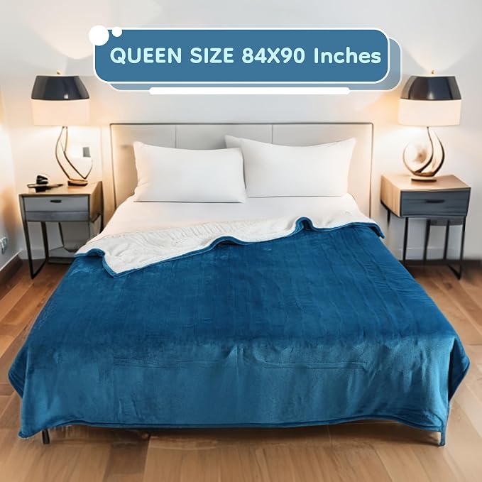 LaffyLo Electric Heated Blanket Queen Size 84 x 90, Dual Control, Fast Heating - Image 7