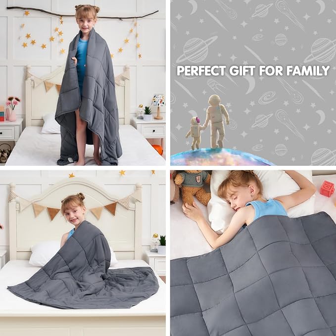 Weighted Blanket Kids 10lbs, Twin Size Cooling Heavy Throw Blanket - Image 7
