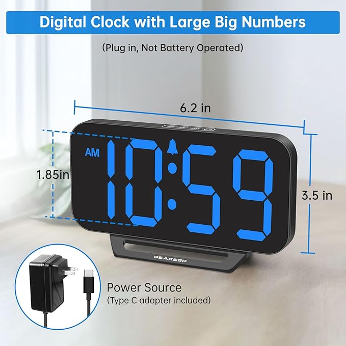 Peakeep Small Digital Alarm Clock - Image 2