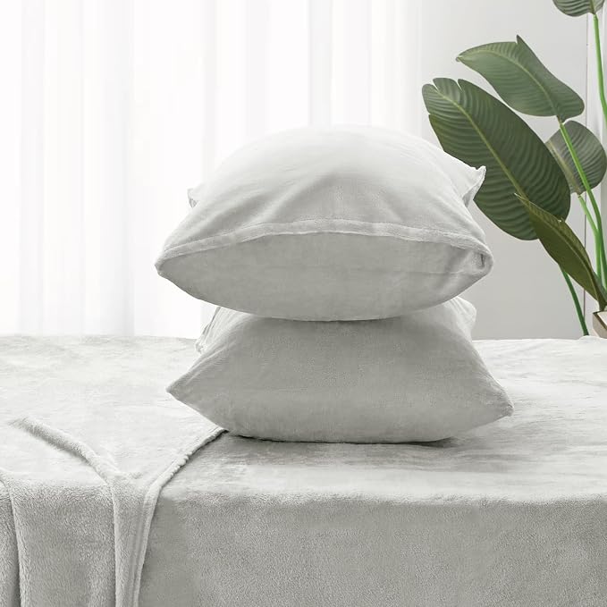 BEDELITE Flannel Sheets Full Size Light Grey - Image 7