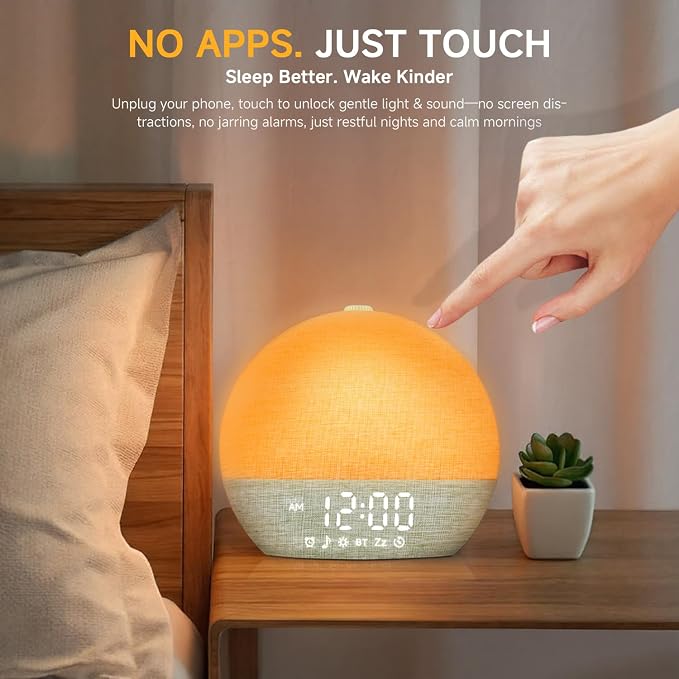 Geuuap Sunrise Alarm Clock White Noise Sound Machine - Image 8