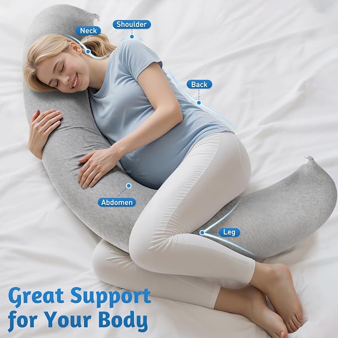 SweetSlubr Pregnancy Pillows for Sleeping, C-Shaped Maternity Pillow for - Image 5