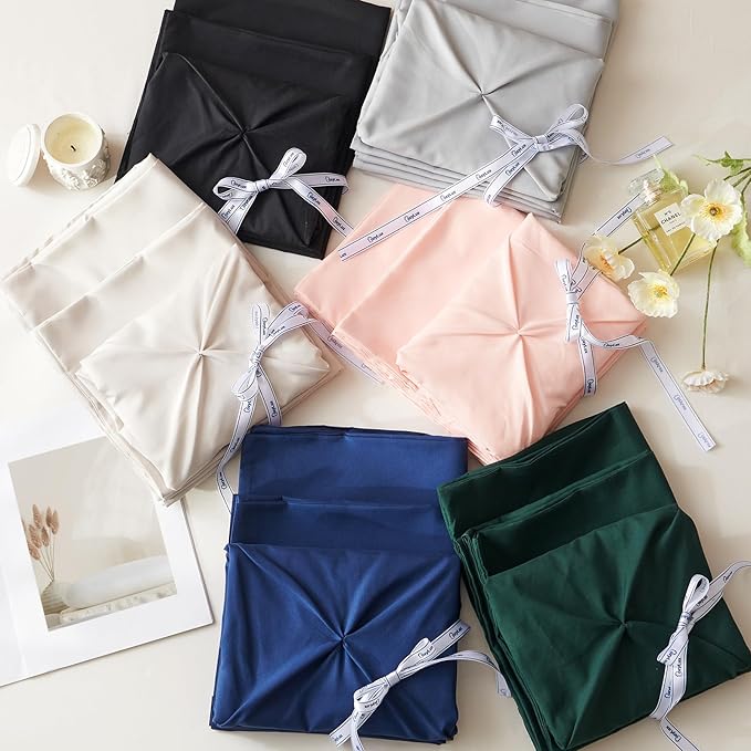 CozyLux Full Size Comforter Sets White, 7 Pieces Pintuck Bed in A Bag White - Image 6