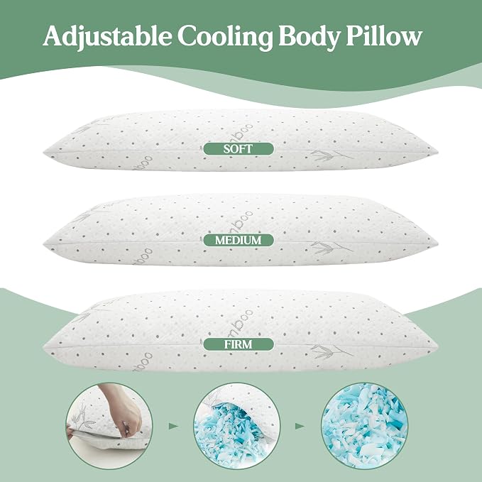 Dreamood Body Pillow Firmer 3200g 100% Shredded Memory Foam Body Pillows - Image 6