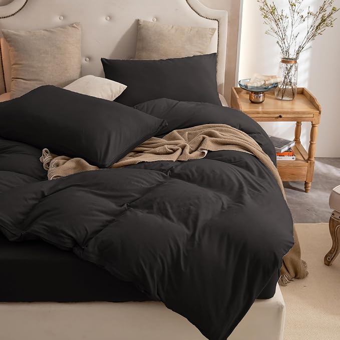 PURE ERA Jersey Knit Duvet Cover Set 100% T-Shirt Cotton Super Soft Comfy 2pc - Image 3
