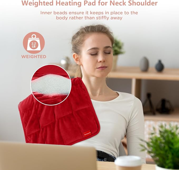 Comfytemp Weighted Heating Pad for Back & Period, 12x24 Extra Large Electric - Image 4
